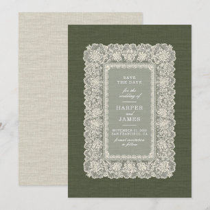 Delicate Lace Save the Date wedding Invitation