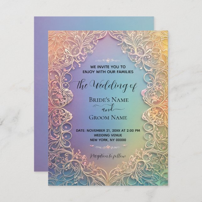 Delicate Lace Wedding Invitation  (Front/Back)
