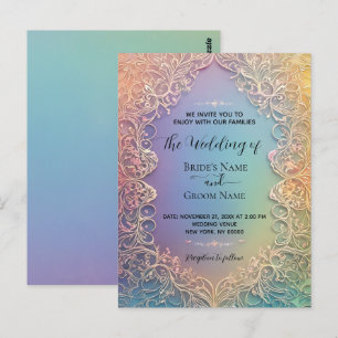 Delicate Lace Wedding Invitation Postcard