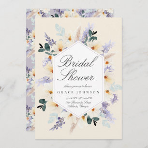Delicate Lavender Bouquet Wedding Bridal Shower 2 Invitation