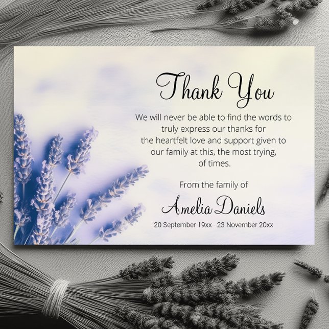 Delicate Lavender Funeral Thank You Cards (Creator Uploaded)