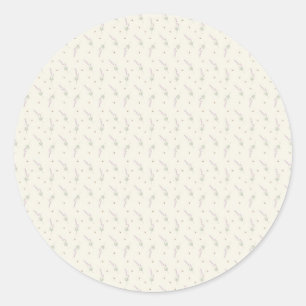 Delicate Lavender & Honeybee Botanical Outline Classic Round Sticker