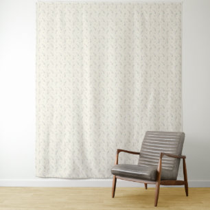 Delicate Lavender & Honeybee Botanical Outline Tapestry