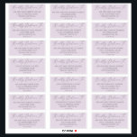 Delicate Lavender Wedding Guest Address Labels<br><div class="desc">These delicate lavender wedding guest address labels are perfect for a modern wedding. The romantic minimalist design features lovely and elegant silver grey typography on a light purple background with a clean and simple look. Customise each label with the name and address of your guests. 21 labels per sheet. Add...</div>