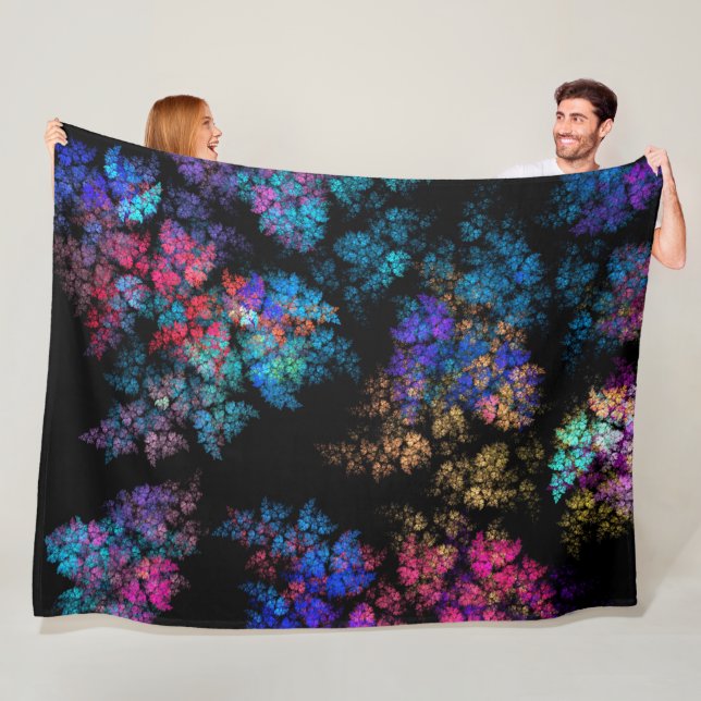 Delicate leaf ornaments fleece blanket (In Situ)