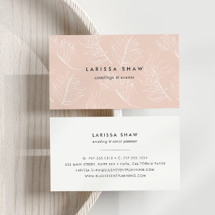 Delicate Leaves Business Card Blush