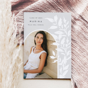 Delicate Leaves   Photo Graduation Announcement