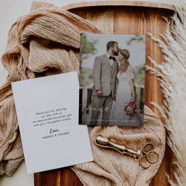 delicate lettering wedding thank you photo (Creator Uploaded)