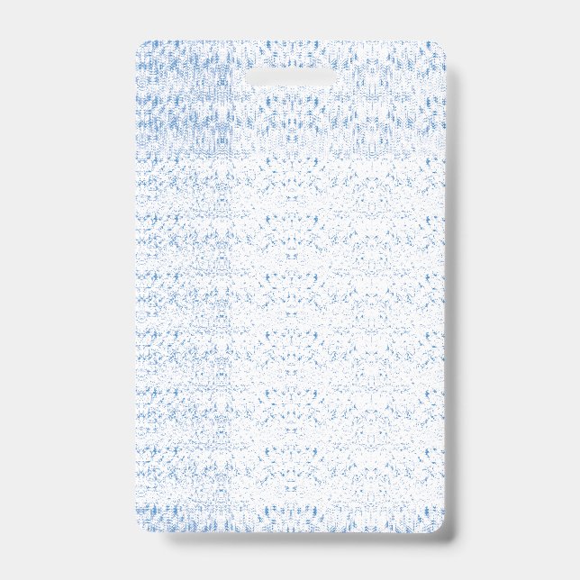 Delicate, light-blue patterned design repeating on ID badge (Front)