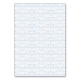 Delicate, light-blue patterned design repeating on table number