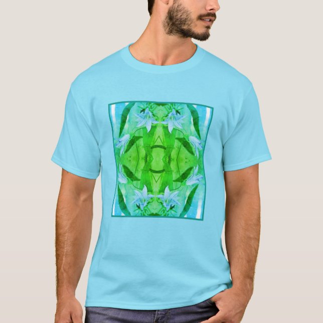 Delicate Lily Flowers Distressed Abstract  T-Shirt (Front)