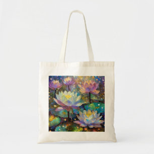 Delicate Lotus Flowers Blossoming in the Snow Tote Bag