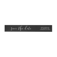 Delicate Love | Calligraphy Save the Date on Black