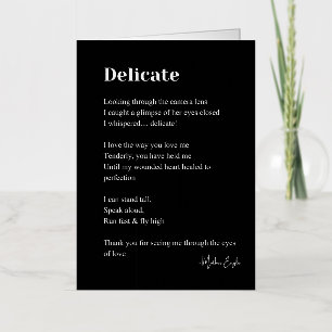 Delicate Love Poem Poetry  Foil Greeting Card