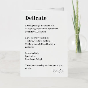 Delicate Love Poem Poetry Foil Greeting Card