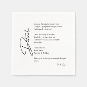 Delicate Love Poem Poetry Napkin