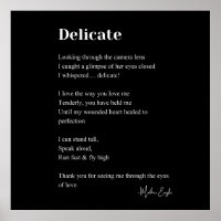 Delicate Love Poem Poetry Wall Art Poster Decor 