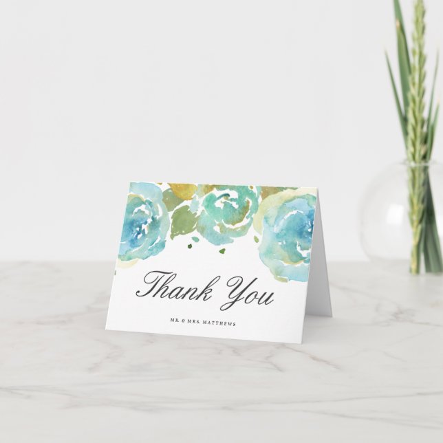 Delicate Love Wedding Thank You Note Card (Front)