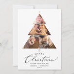Delicate Marry Christmas Tree Photo Holiday Save The Date<br><div class="desc">This delicate marry Christmas tree Photo holiday save the date card is the perfect simple holiday greeting. The romantic minimalist design features lovely and elegant black typography on a white background with a clean and simple look. Personalise the front of the card with 4 photos, your names and the year....</div>
