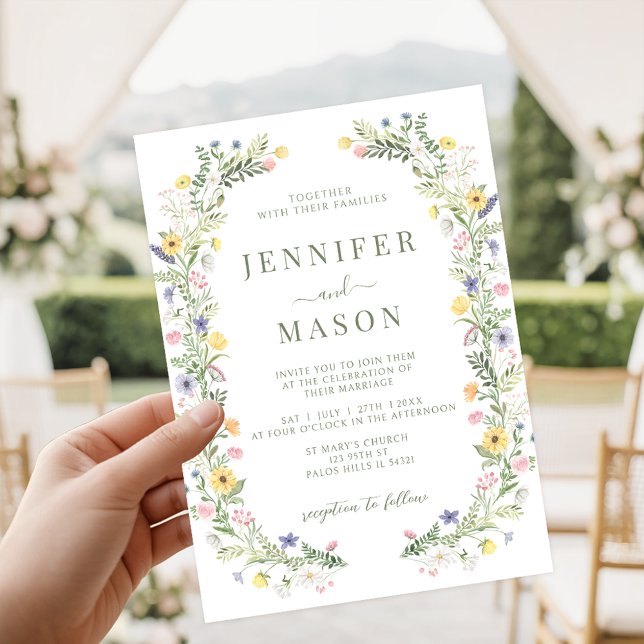 Delicate Meadow Flower Wildflower Garden Wedding Invitation (Creator Uploaded)