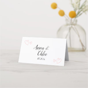 Delicate Minimalist Calligraphy Wedding Place Card