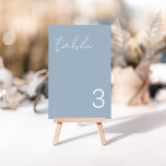 Delicate Minimalist Dusty Blue Table Number Cards<br><div class="desc">Modern and elegant design printed Delicate Minimalist Simple Dusty Blue Table Number Cards that can be customised with your text and add each table number card to your cart,  one by one. Check out the Graphic Art Design store for other products that match this design!</div>