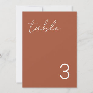 Delicate Minimalist Terracotta Table Number Cards
