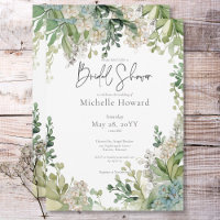 Delicate Modern Baby's Breath Green Bridal Shower