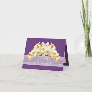 Delicate Modern Spring Daffodils Floral Thank You Card