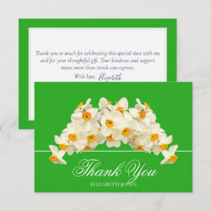 Delicate Modern Spring Daffodils Floral Thank You Card