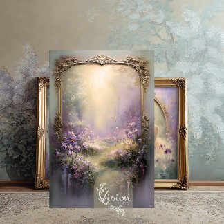 Delicate Moments Lavender Garden Hummingbird Tissue Paper