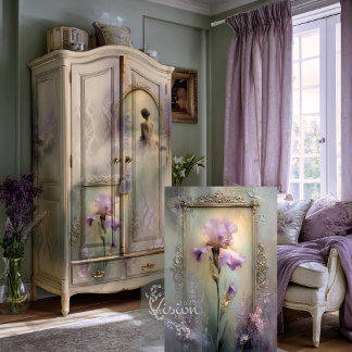 Delicate Moments Purple Iris Gold Ornate Frame Tissue Paper