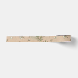 Delicate Olive Floral Kraft Eco Satin Ribbon Grosgrain Ribbon