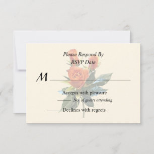 Delicate Orange Rosebuds RSVP Card