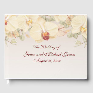 Delicate Orchid Flower Guest Book