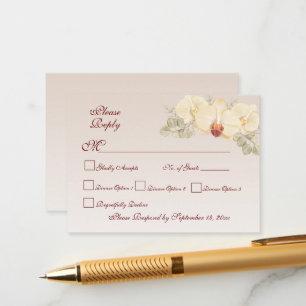 Delicate Orchid Flower RSVP Enclosure Card