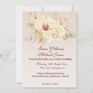 Delicate Orchid Flower Wedding Invitation