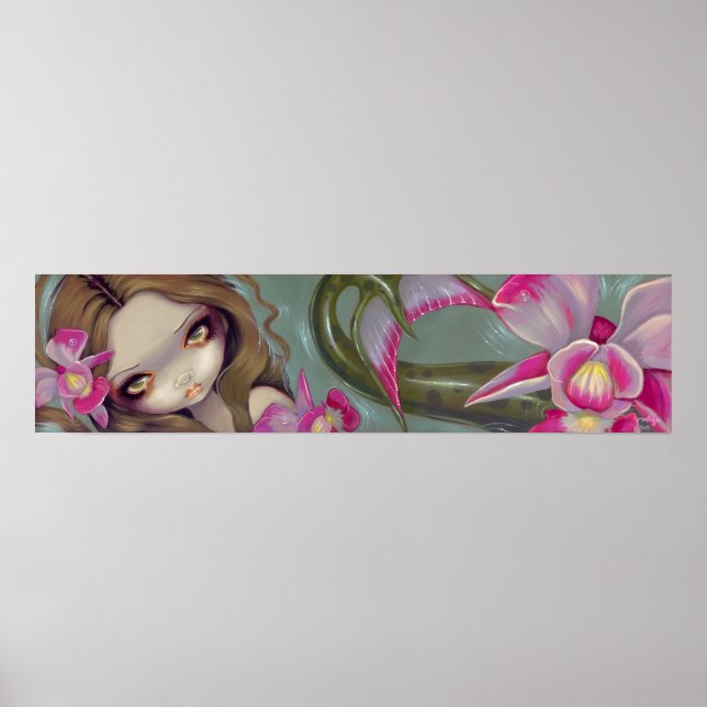 Delicate Orchid Mermaid Art Print (Front)