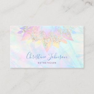delicate pale lotus flower skincare beauty salon business card