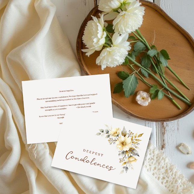 Delicate Pastel Ivory Tones Floral Corner Sympathy (Delicate Pastel Ivory Tones Floral Corner Sympathy Card Design. )