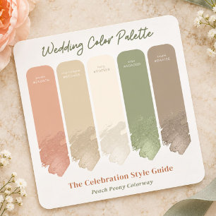Delicate Pastel Peach Wedding Colour Palette Swatc Card