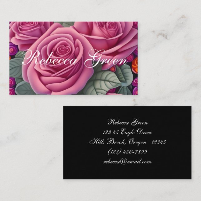 Delicate Pastel Pink Wedding Roses  Business Card (Front/Back)