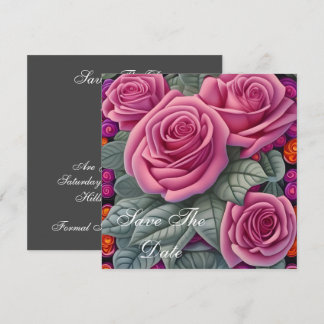Delicate Pastel Pink Wedding Roses Invitation