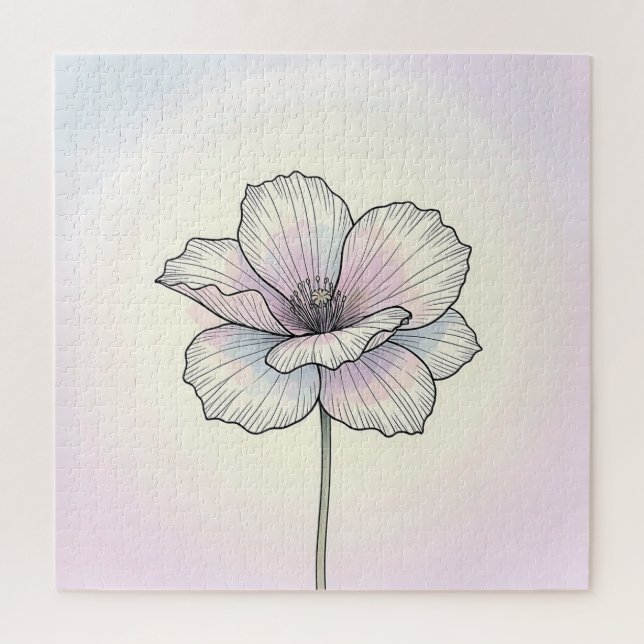 Delicate Pastel Poppy Flower Jigsaw Puzzle (Vertical)
