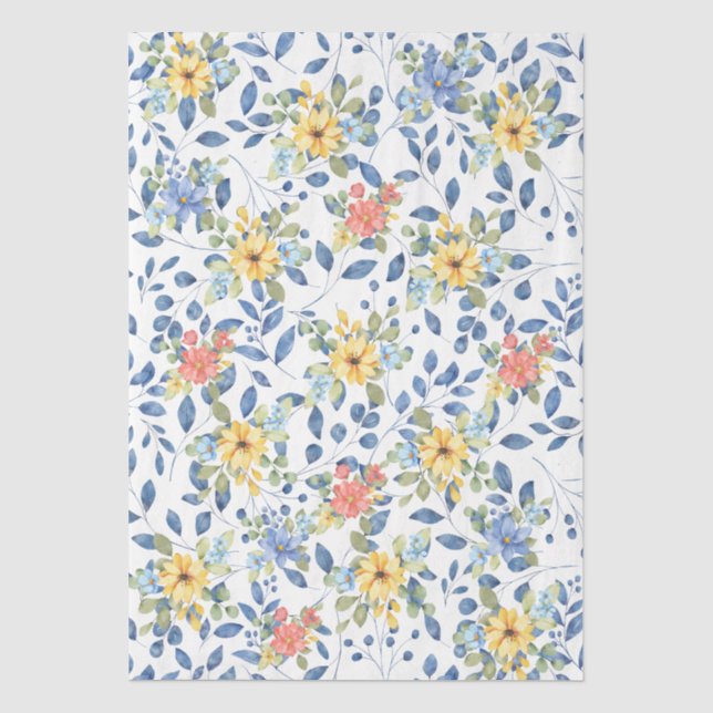 Delicate Pastel Spring Florals Decoupage Paper (Front)