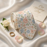 Delicate Pastel Spring  Tie<br><div class="desc">Bring effortless romance to any occasion with this elegant cream silk necktie featuring a delicate all-over floral pattern in soft peach, blush pink, and powder blue – inspired by classic Liberty London prints. Perfect for spring and summer weddings, garden parties, Easter celebrations, or adding gentle sophistication to light grey, navy,...</div>