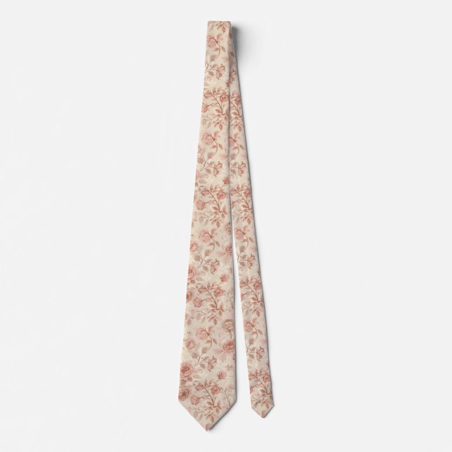 Delicate Pastel watercolor floral summer pattern Tie (Front)