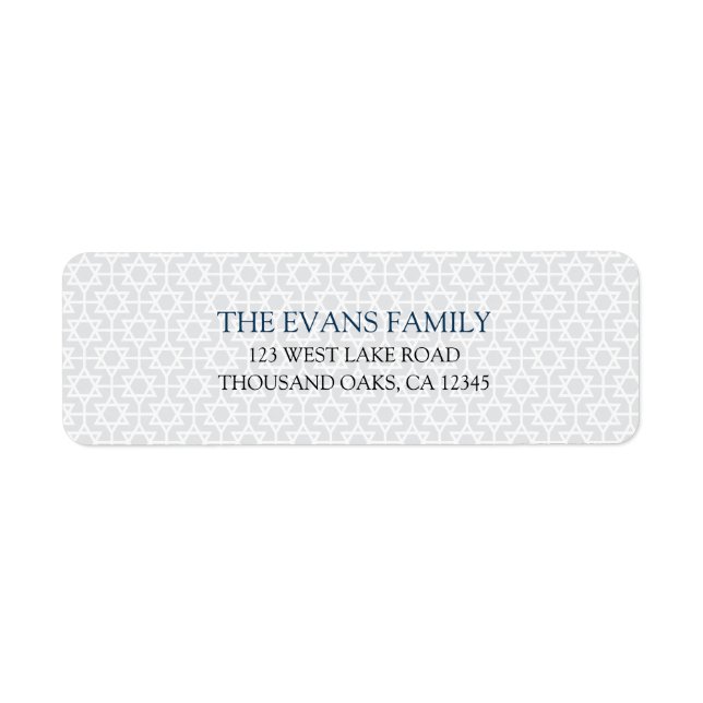 Delicate Patterned Mitzvah Return Address Label (Front)
