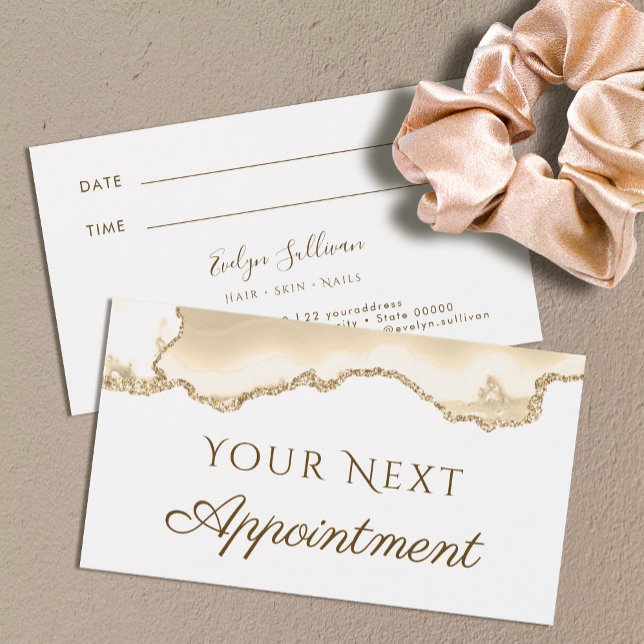Delicate Peach Agate Appointment Card (Creator Uploaded)