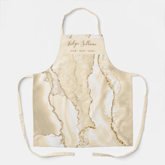 delicate peach agate beauty professional apron (Front)
